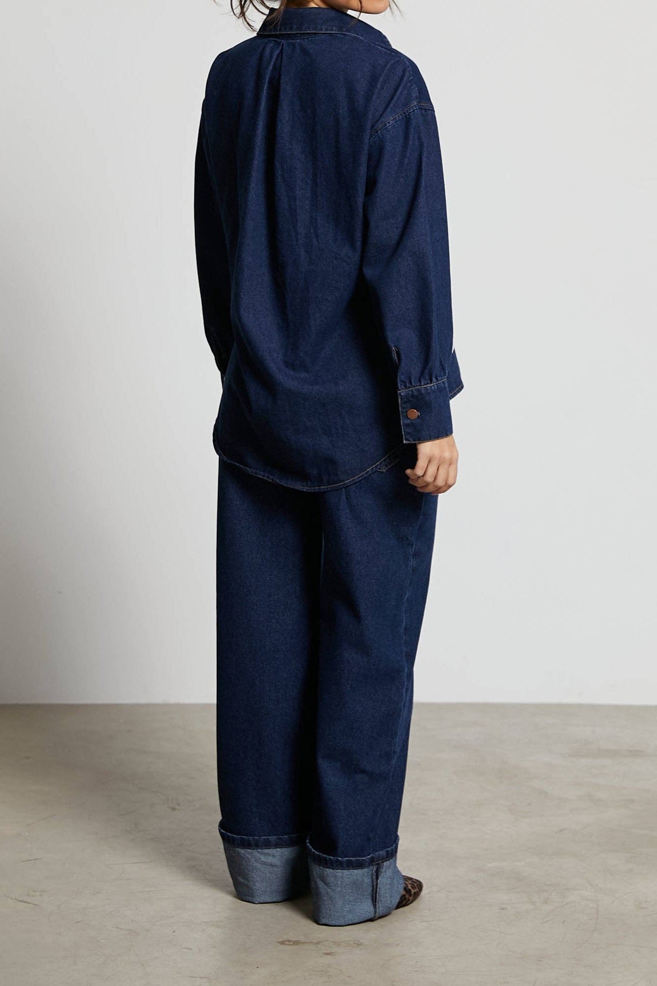 Roxie crossed denim blouse
