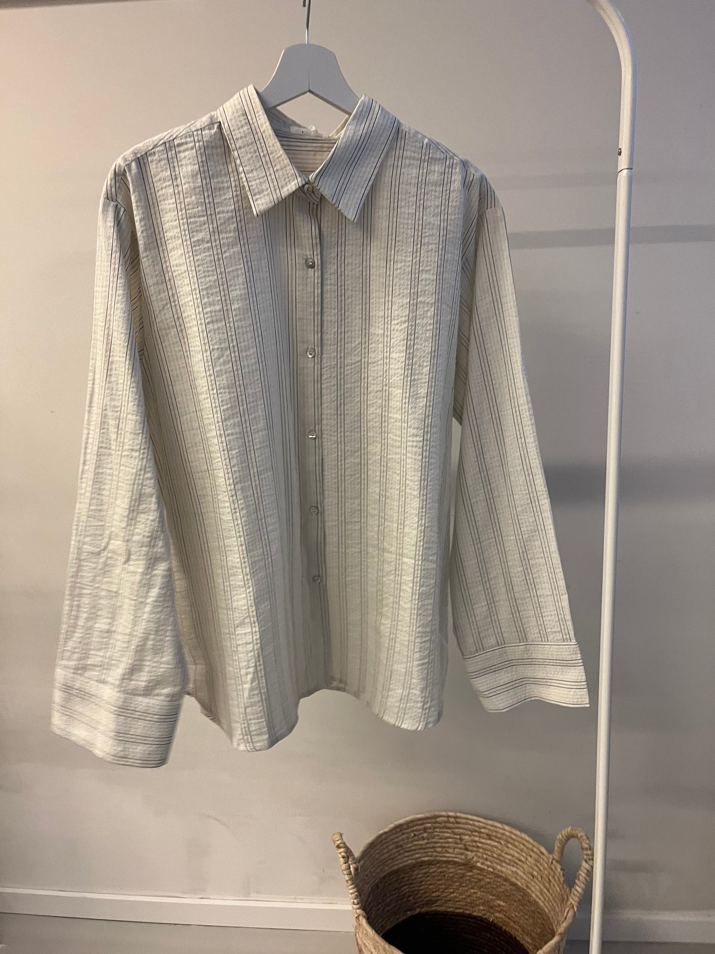Joanne coffee striped blouse