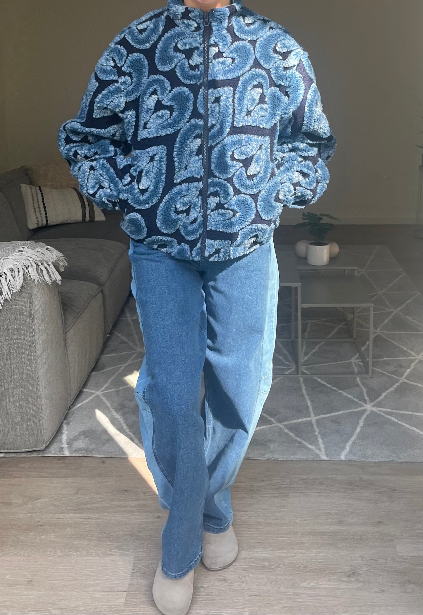 Hada jacket faded heart blue