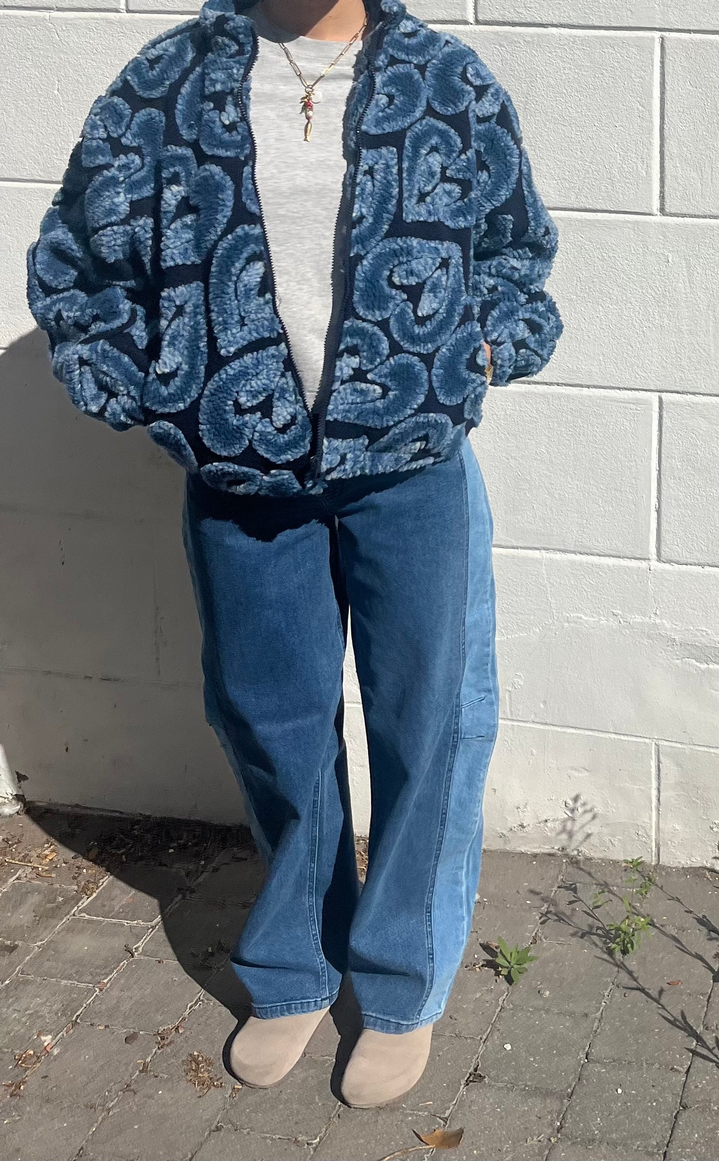 Hada jacket faded heart blue