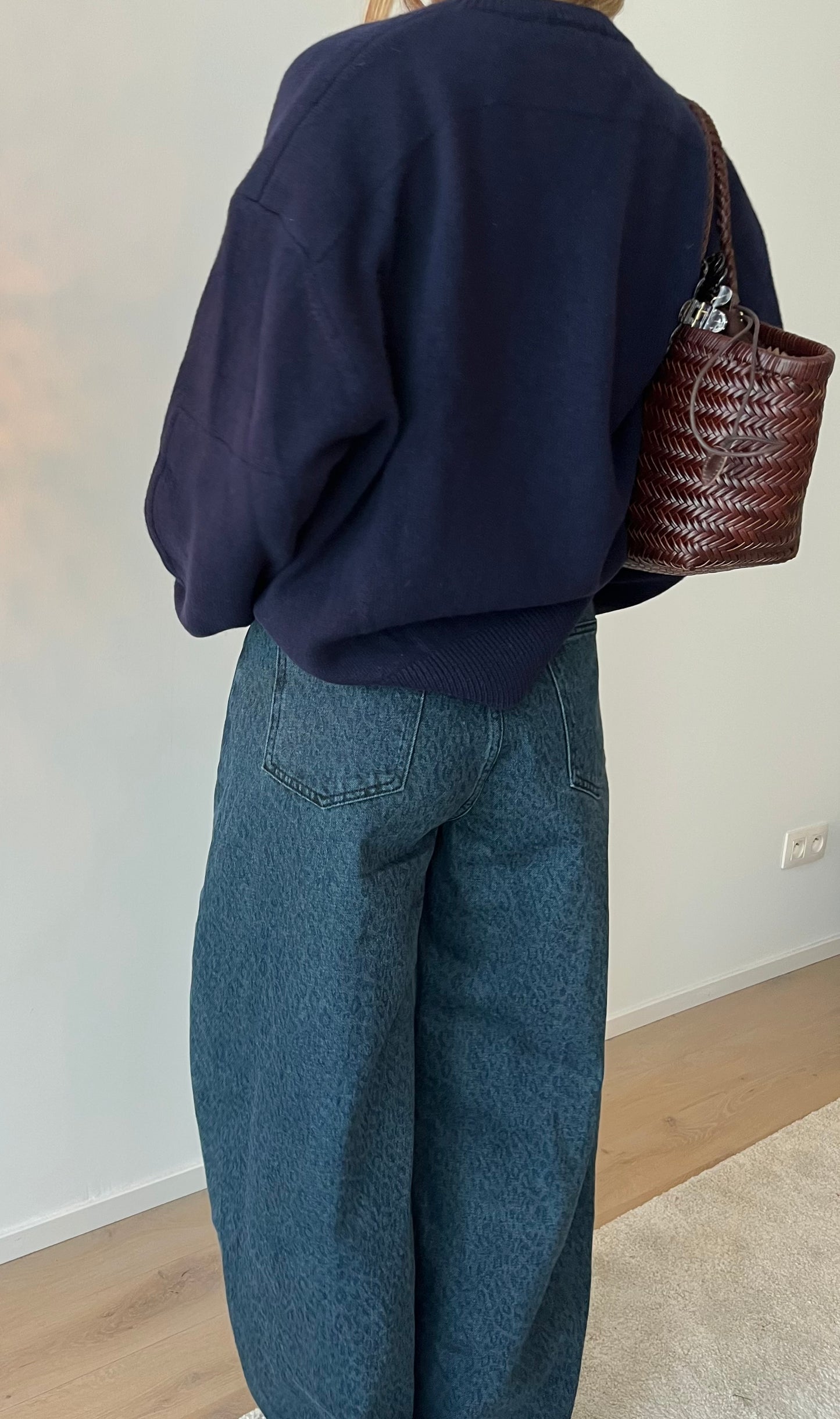 Blue double knitting