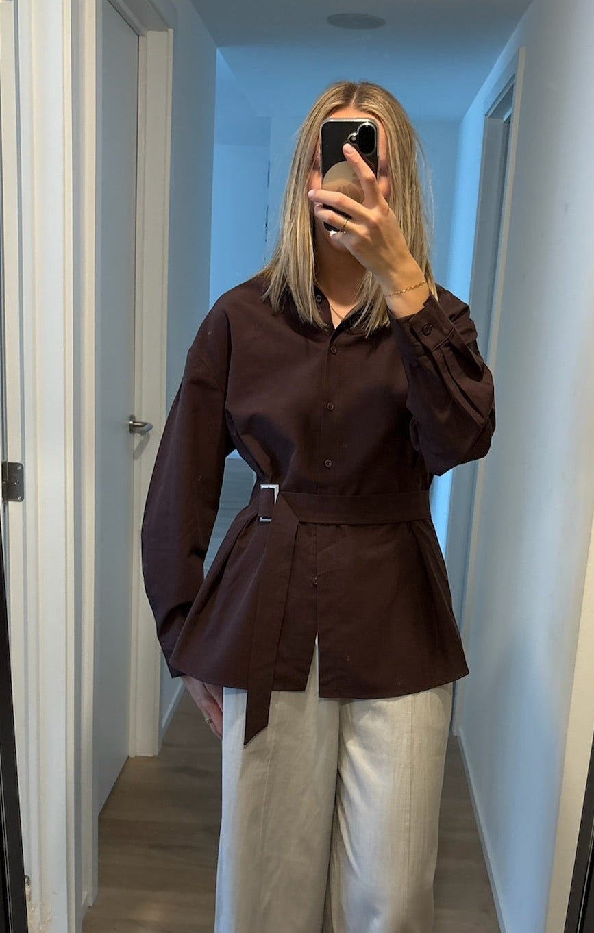 Plum blouse long sleeves