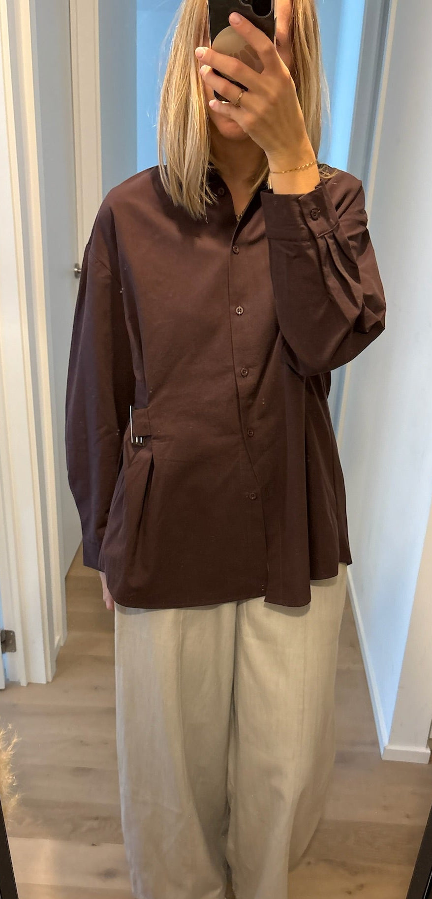 Plum blouse long sleeves