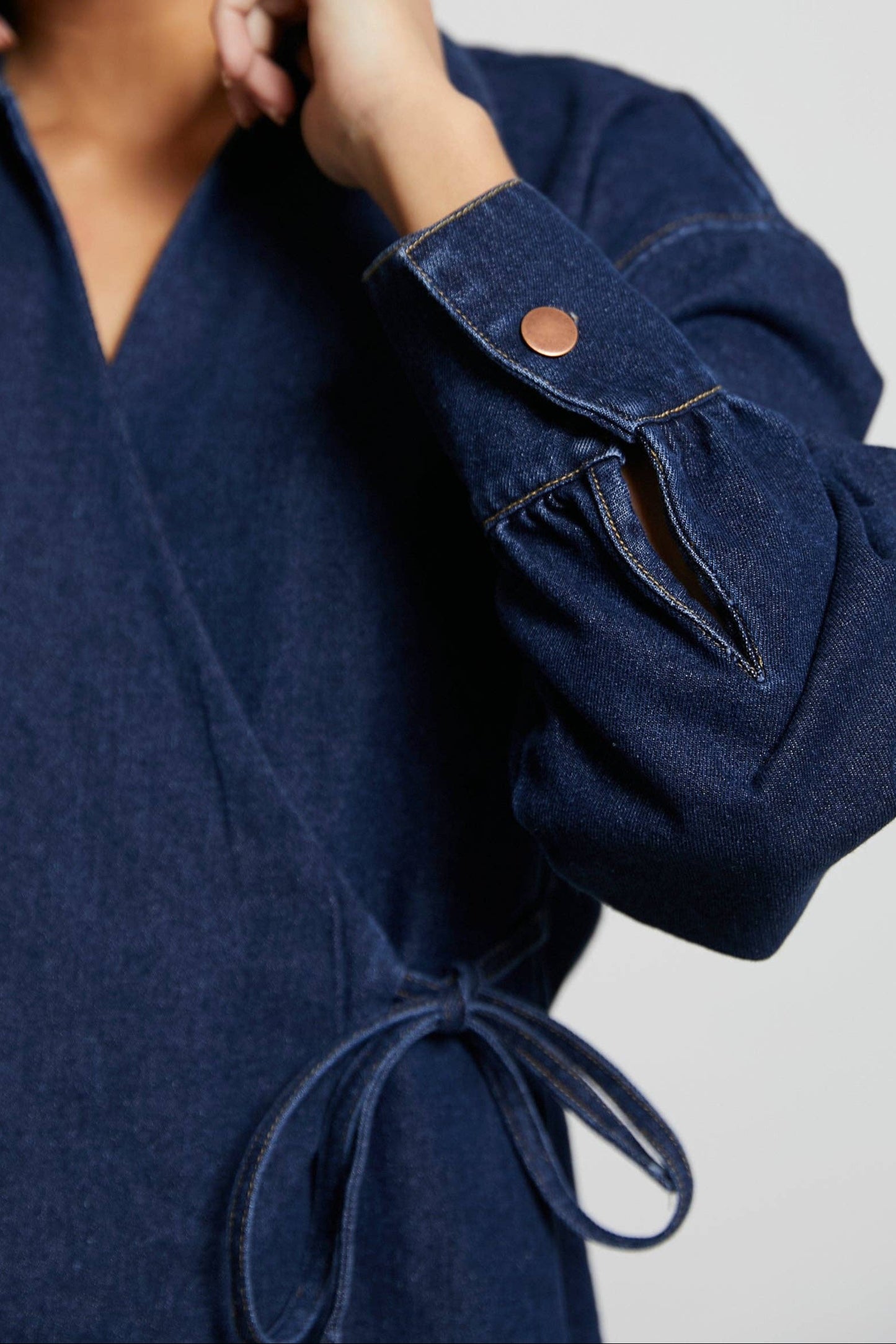 Roxie crossed denim blouse