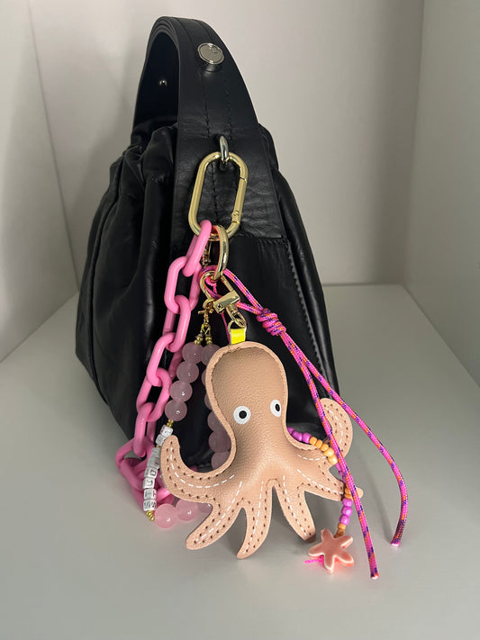 Pendant for bag - Pink octopus
