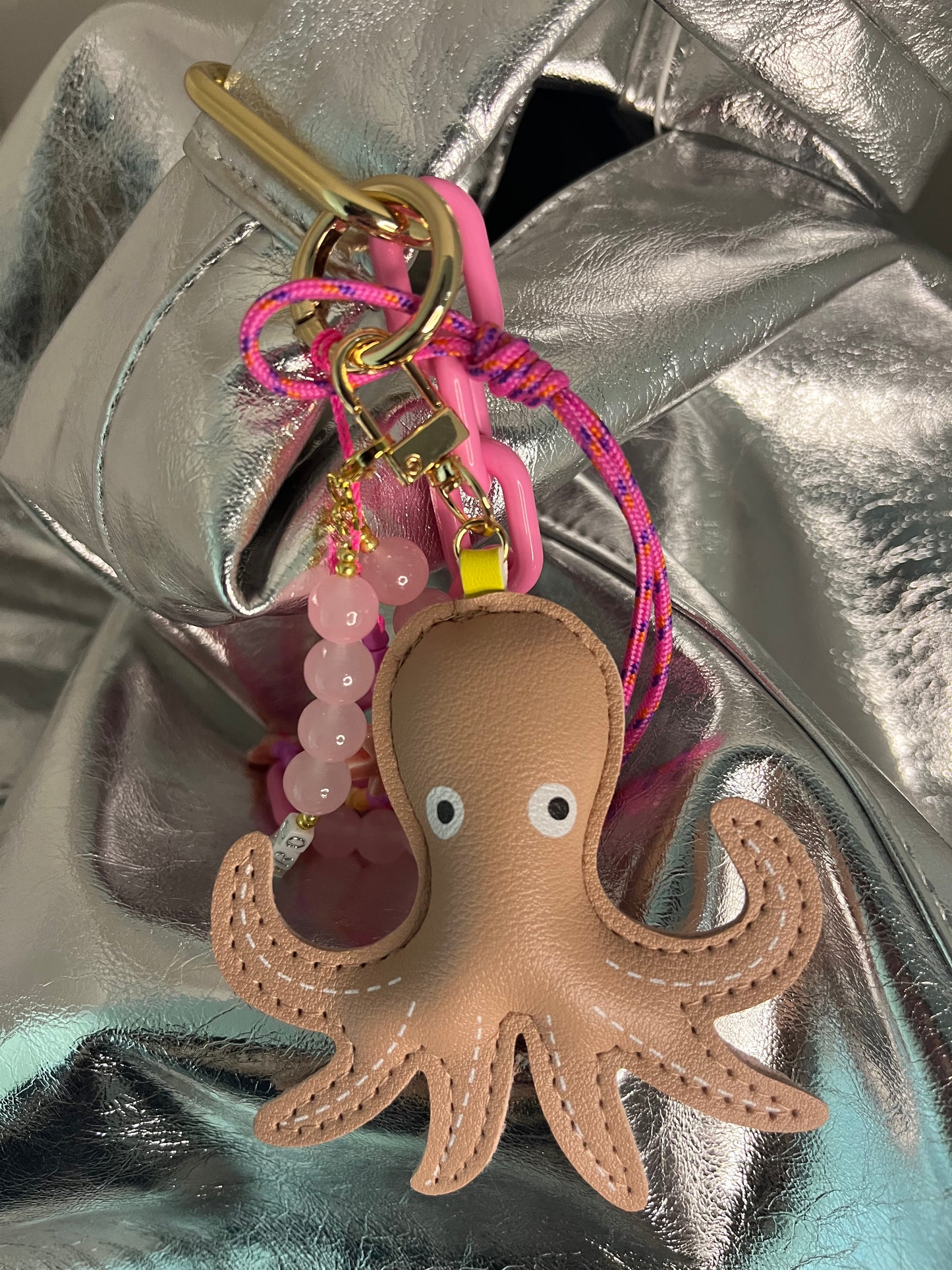 Pendant for bag - Pink octopus