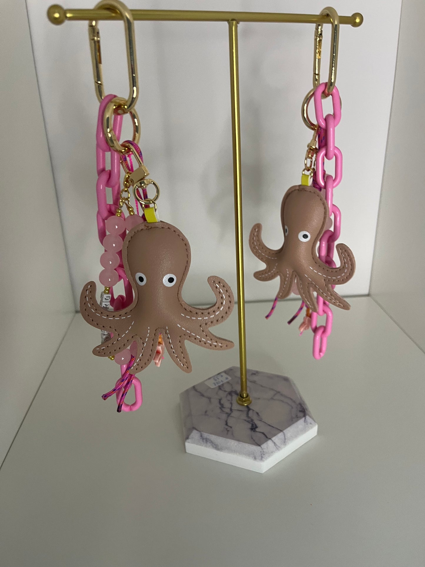 Pendant for bag - Pink octopus