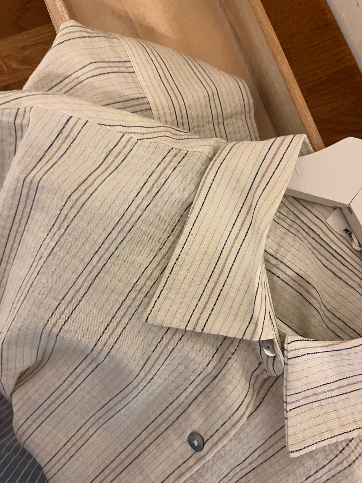 Joanne coffee striped blouse