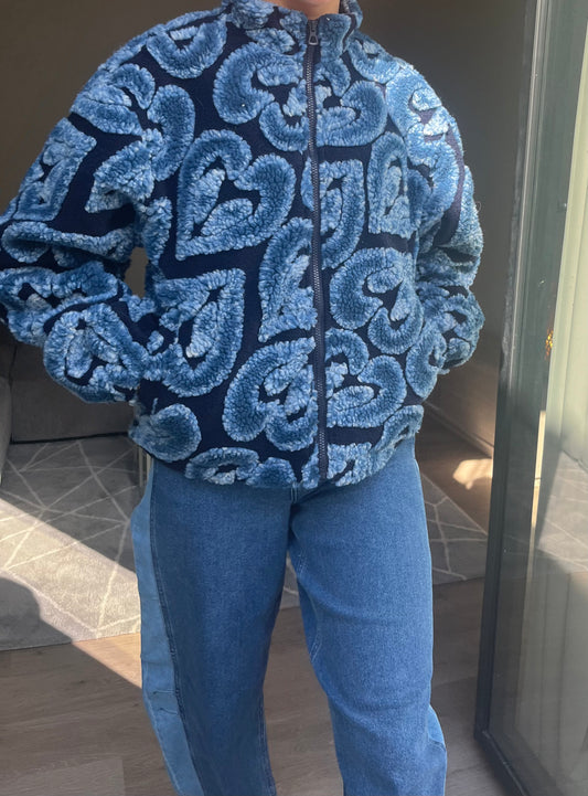 Hada jacket faded heart blue