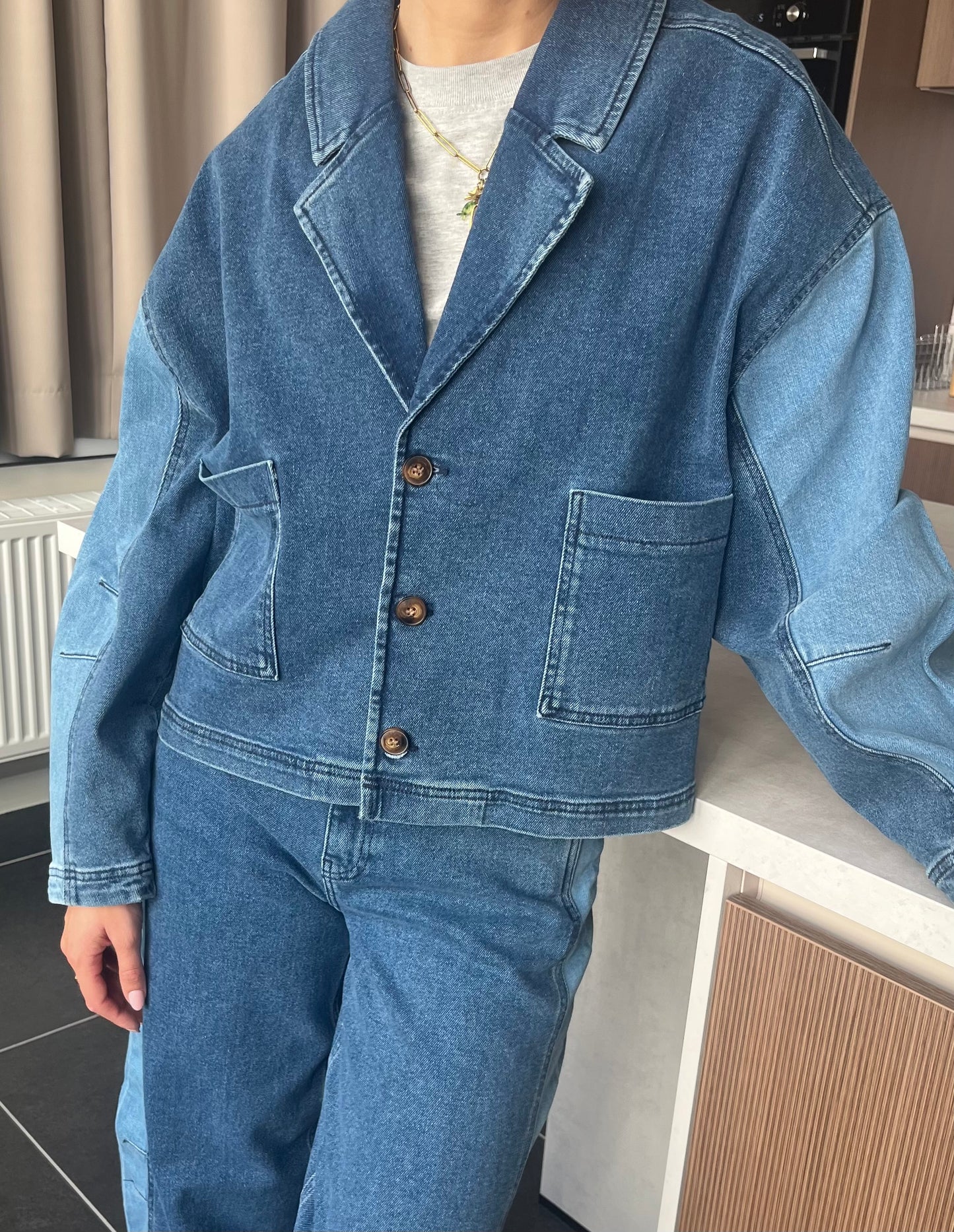 Ayla denim jacket two tones