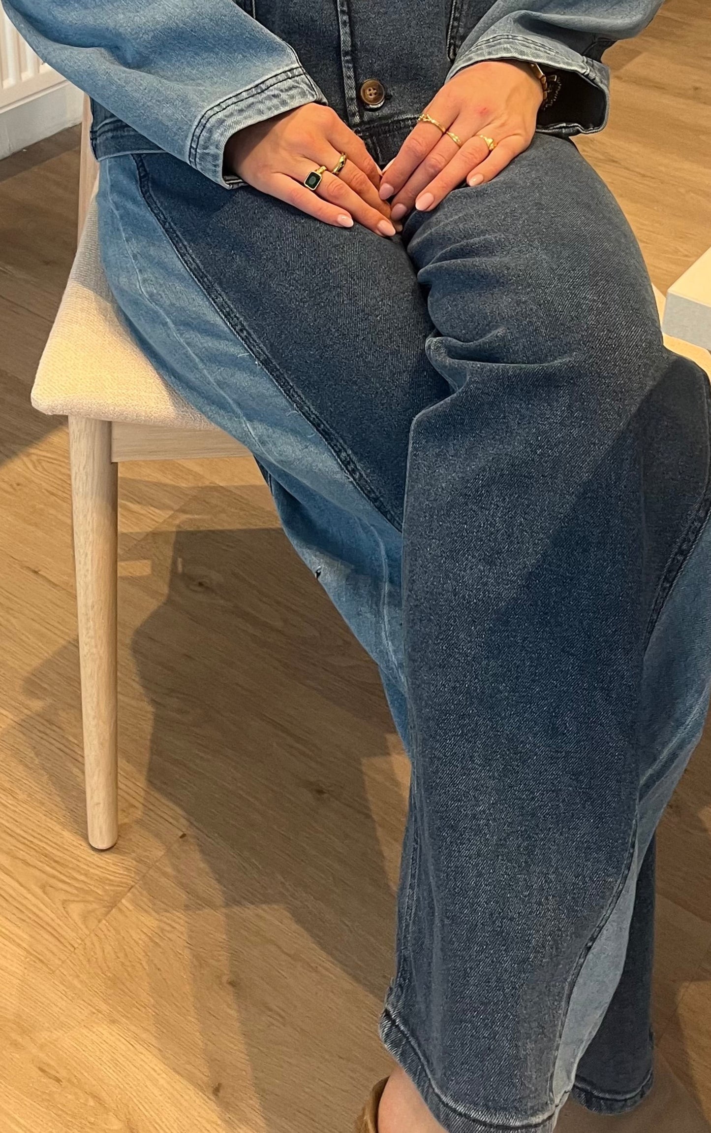 Ayla denim pants two tones