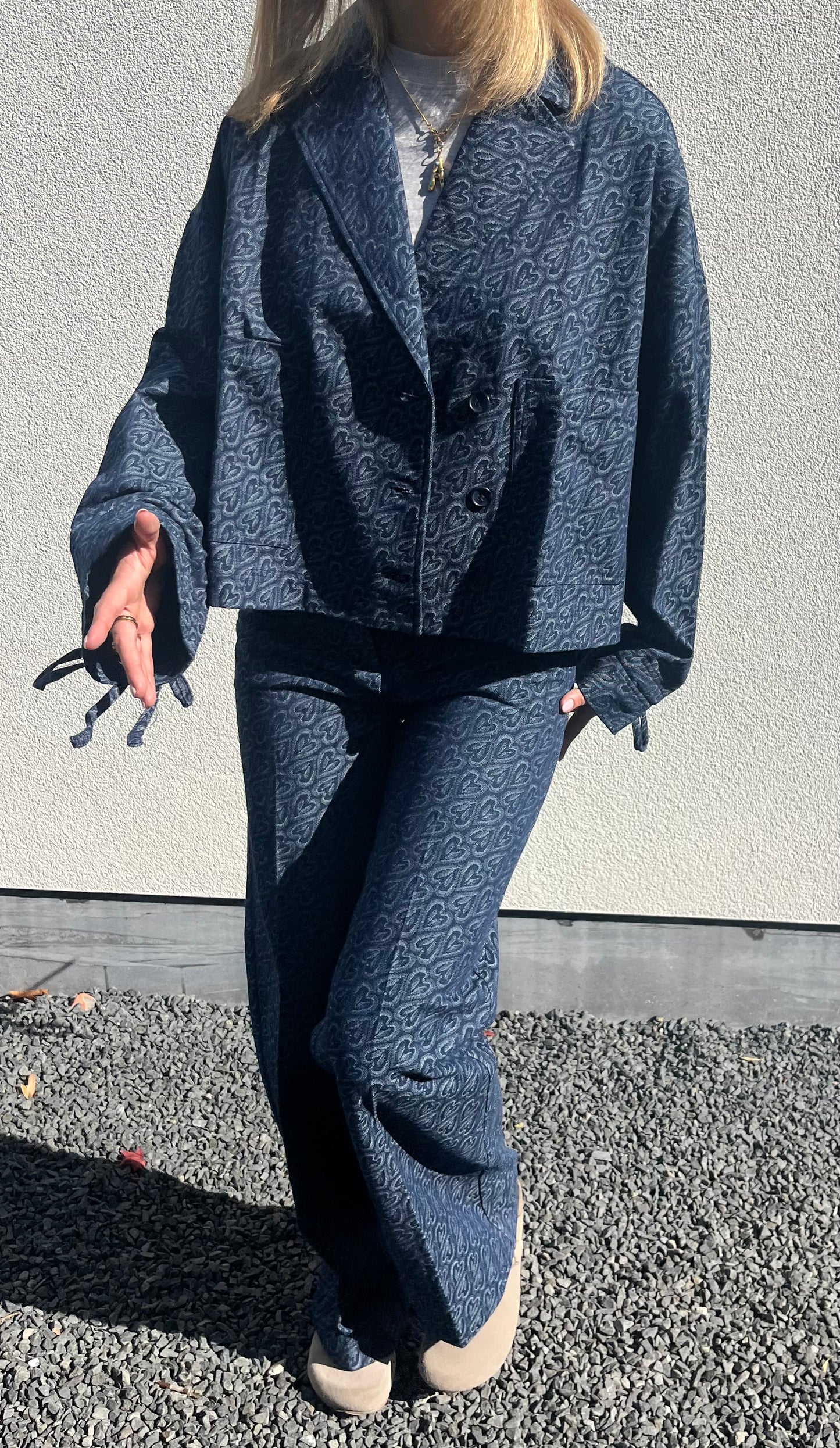 Leila denim jacket heart