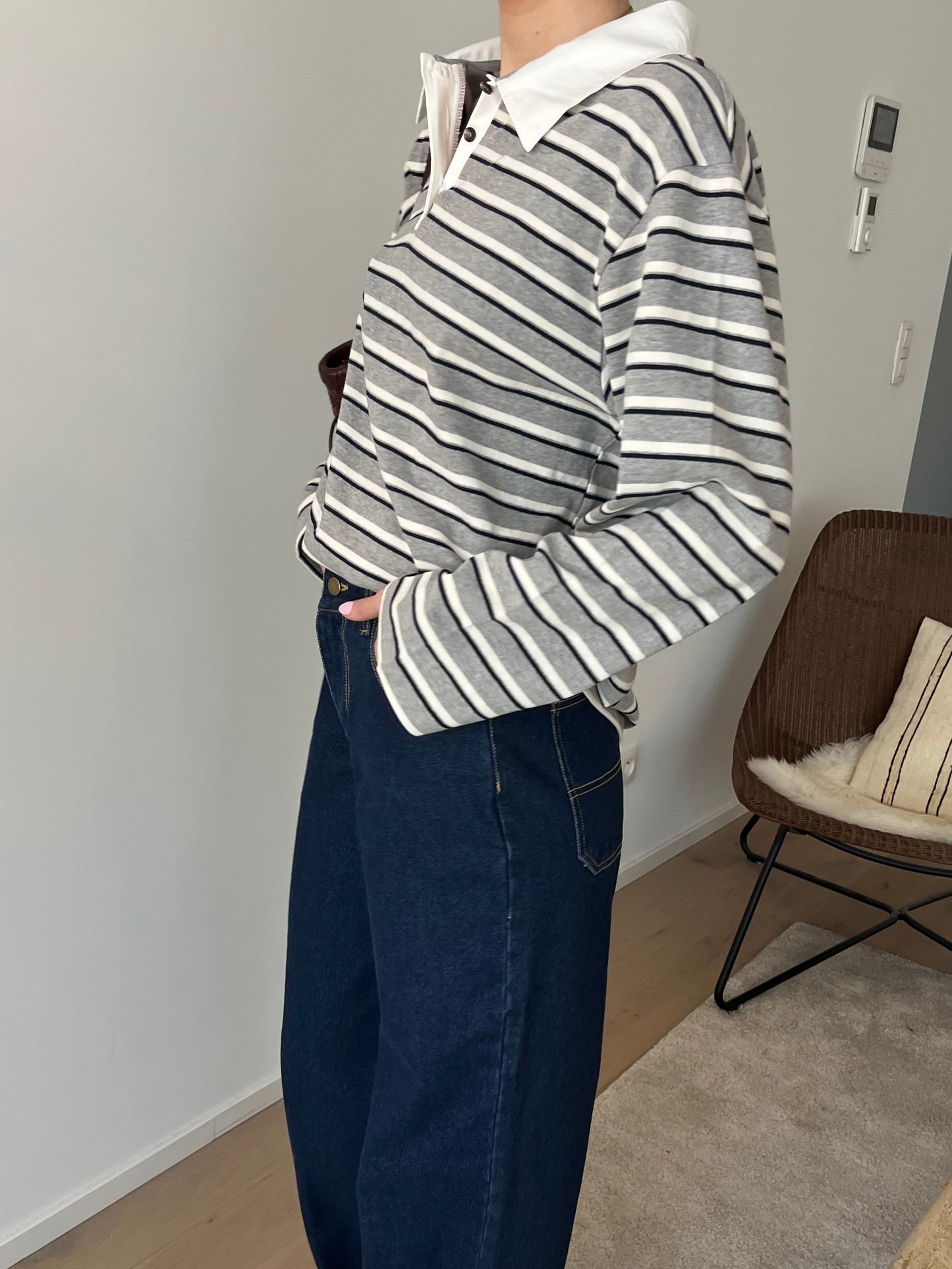 Belian striped polo sweatshirt
