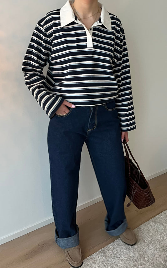 Belian striped polo sweatshirt