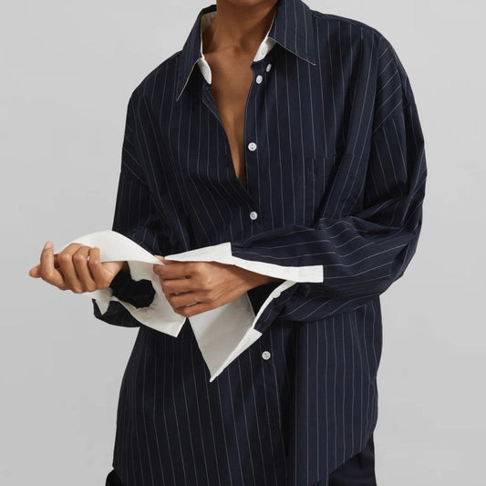 Octavia contrast striped blouse