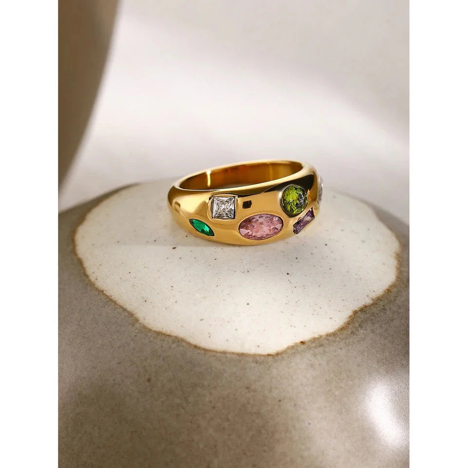 Vibrant mosaic ring